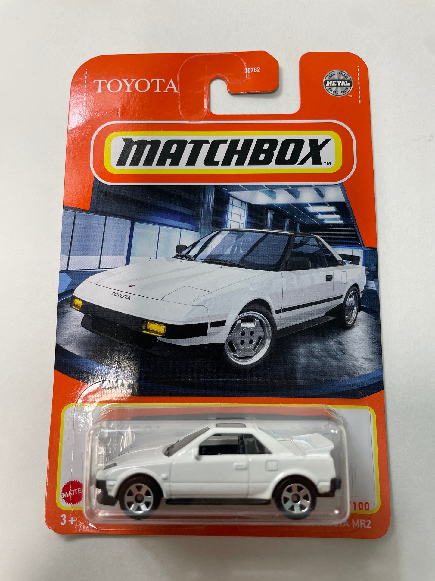 Matchbox 1/64 1984 Toyota MR2 AW11 (Close Headlights) White - Damaged Box