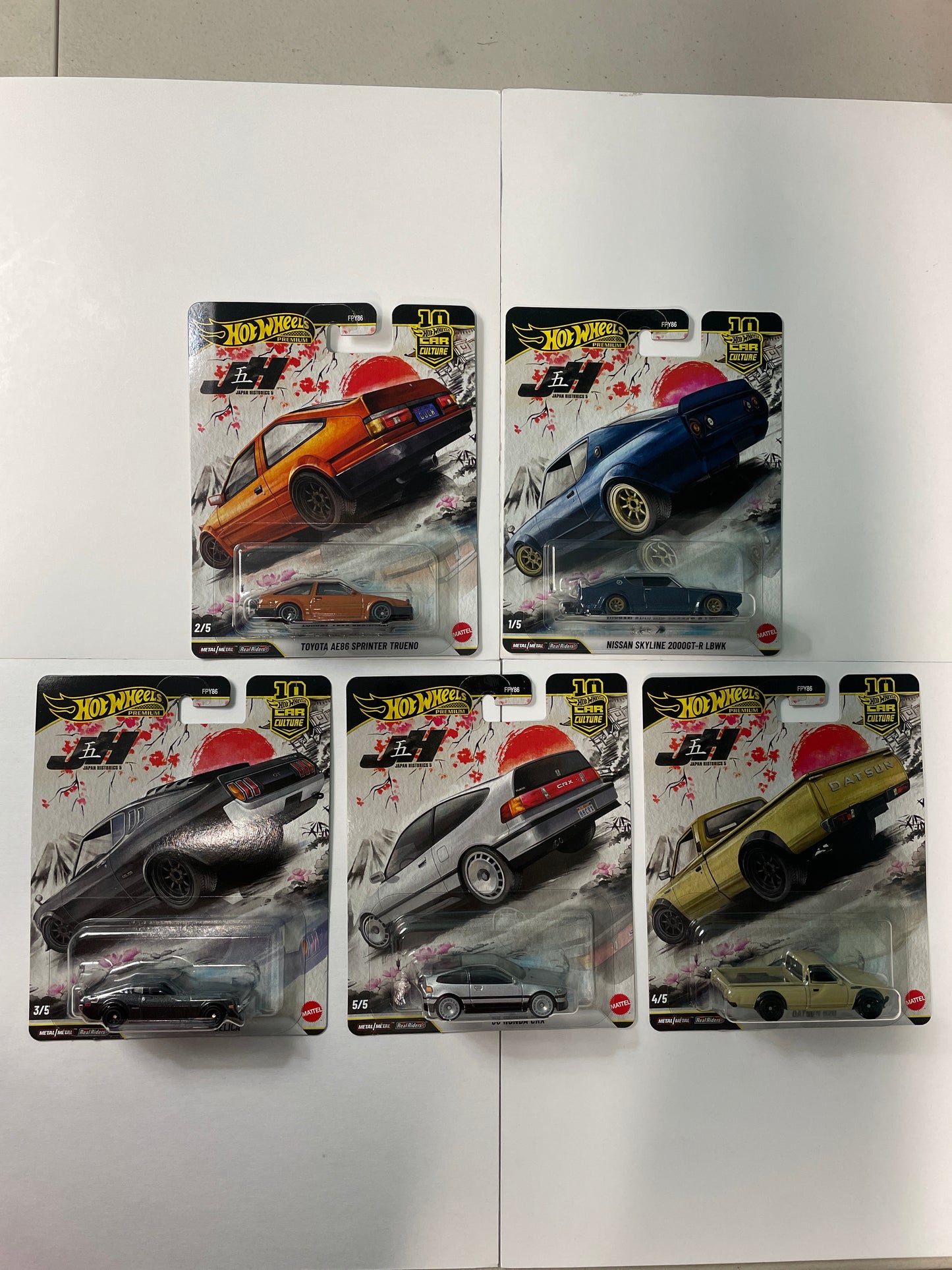 Hot Wheels 1/64 Car Culture Mix P Japan Historics 5 Set of 5 (FPY86-961P)