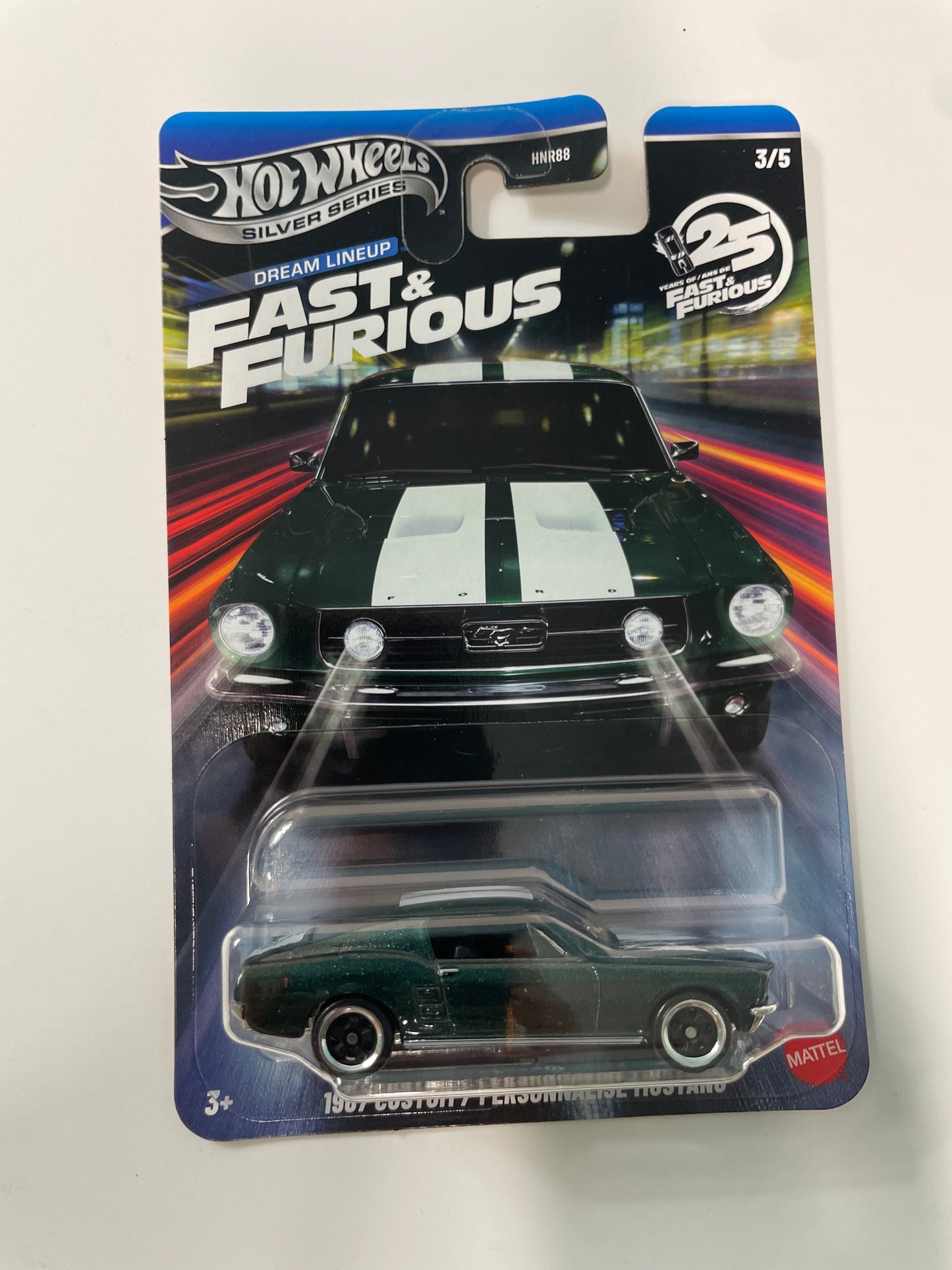 Hot Wheels 1/64 Silver Series Dream Lineup Fast & Furious 1967 Custom/ Personnalisé Ford Mustang Green - JNK49