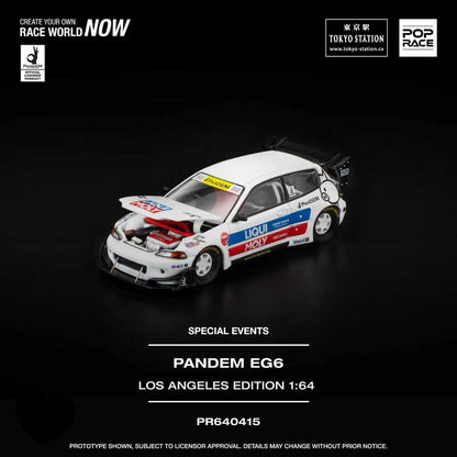 Pop Race 1/64 Pandem Honda EG6 White - PR64-0415