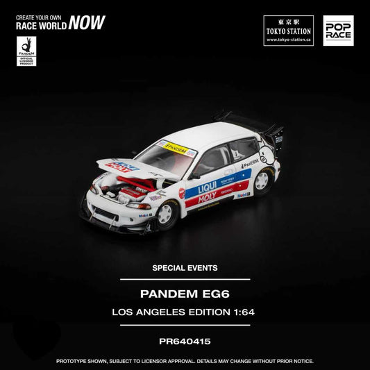 Pop Race 1/64 Pandem Honda EG6 White - PR64-0415