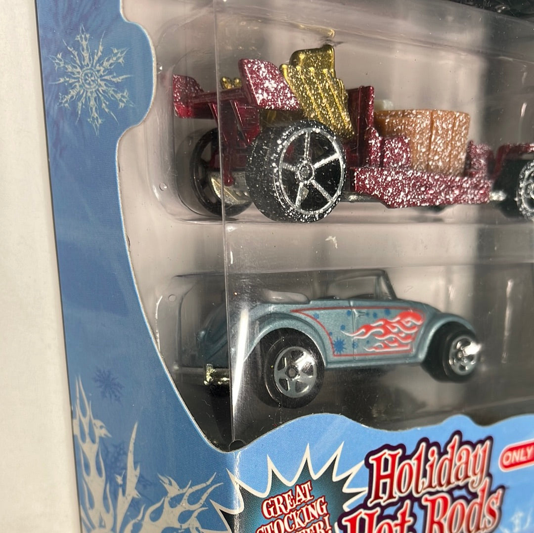 Hot Wheels 1/64 Target Exclusive Multi-Pack Holiday Hot Rods ( Chevy Silverado, Hot Tub & Volkswagen Beetle)