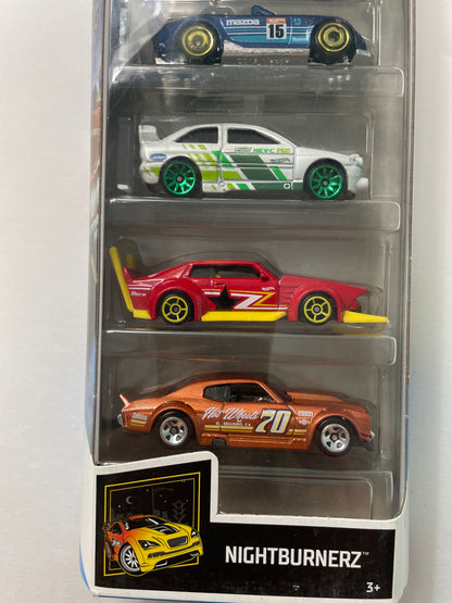Hot Wheels 1/64 5 Pack Nightburnerz - Damaged Box