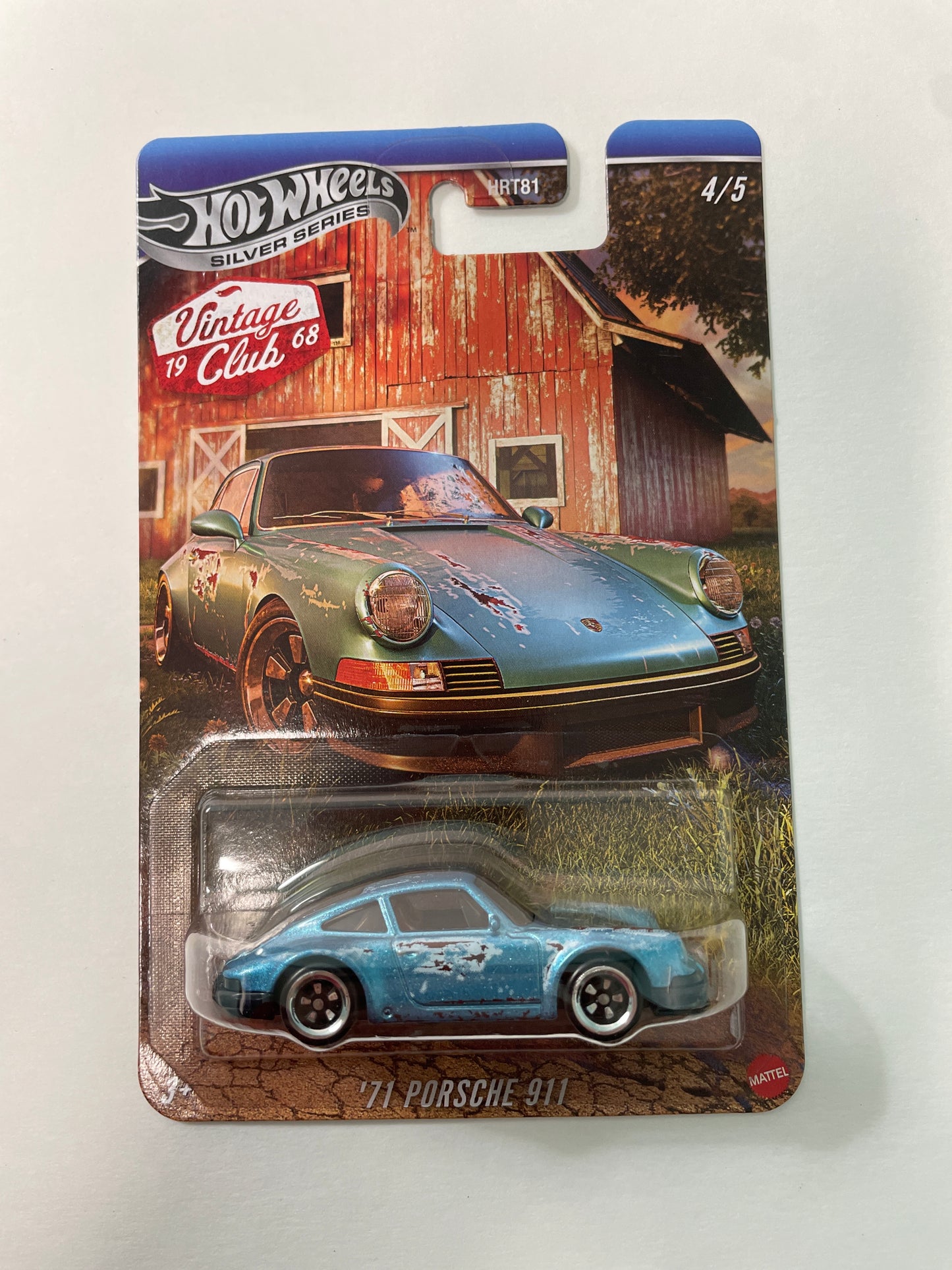 Hot Wheels 1/64 Silver Series Vintage 1968 Club '71 Porsche 911 Blue - JKY34