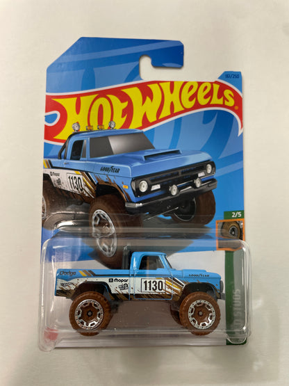 Hot Wheels 1/64 ‘70 Dodge Power Wagon Mopar Blue - Damaged Card