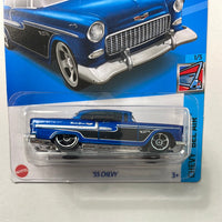 Hot Wheels 1/64 ‘55 Chevy Blue - Damaged Card