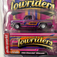 Auto World 1/64 Lowriders 1983 Chevrolet Silverado Purple - Damaged Box