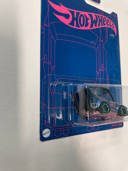 Hot Wheels 1/64 2022 Satin Blue & Pink Manga Tuner Blue - Damaged Box