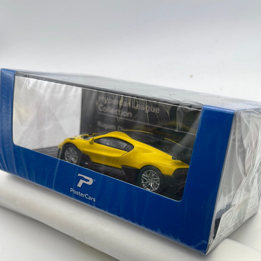 Postercars 1/64 n19 Hypercar League Collection Bugatti Divo Jaune Soufre Yellow