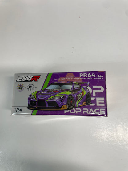 Pop Race 1/64 EVA RT Test Type-01 Goodride Pandem GR Toyota Supra Purple - PR64-0311