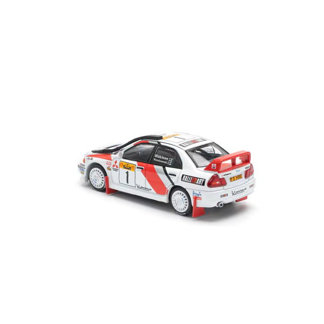 Pop Race 1/64 Mitsubushi Lancer Evolution IV Safari Rally Kenya 1998 #1 White & Red - PR64-0231