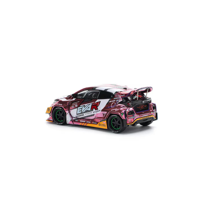 Pop Race 1/64 Eva RT Production Model Custom type-08 Goodride GR Toyota Yaris Pink - PR64-0220