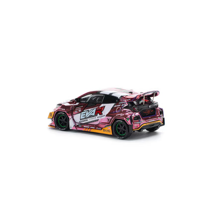 Pop Race 1/64 Eva RT Production Model Custom type-08 Goodride GR Toyota Yaris Pink - PR64-0220