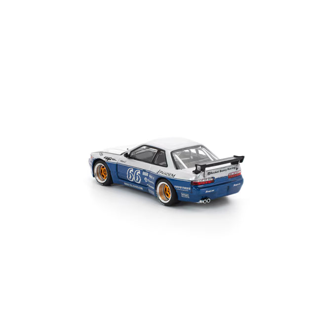 Pop Race 1/64 Pandem Nissan Silvia S13 Moontech Blue - PR64-0264