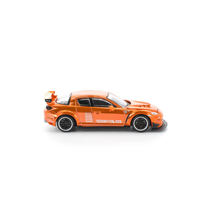 Pop Race 1/64 Mazda RX8 RE-Amemiya Widebody Chrome Orange - PR64-0281