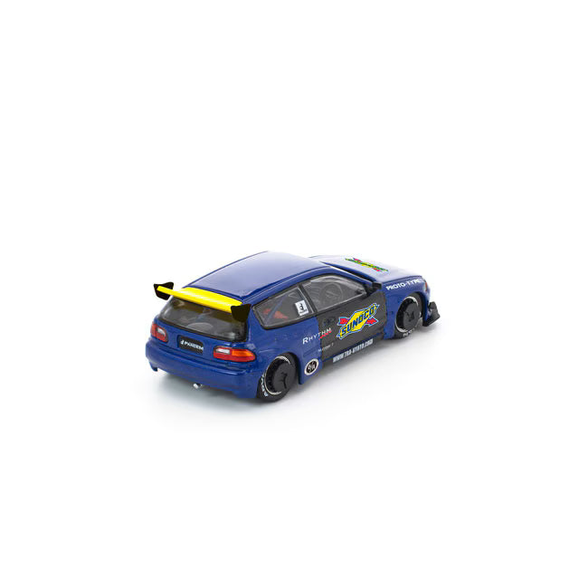 Pop Race 1/64 Pandem Honda Civic EG6 Blue - PR64-0365