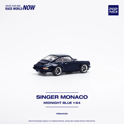 Pop Race 1/64 Porsche Singer Monaco Blue - PR64-100