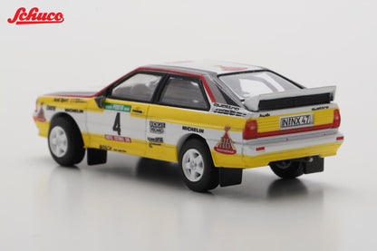 Schuco 1/64 Audi Quattro #4 Rallye Portugal 1984 White & Yellow - 45 203 7000 - Damaged Box