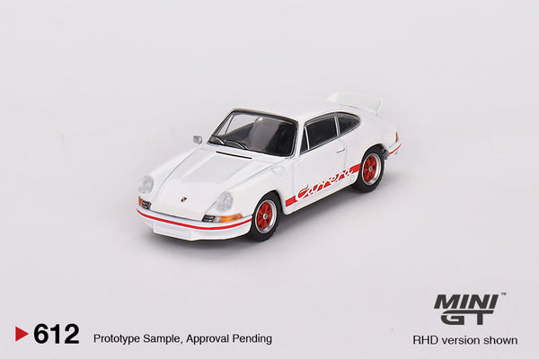 Mini GT 1/64 Porsche 911 Carrera RS 2.7 Grand Prix White with Red Livery