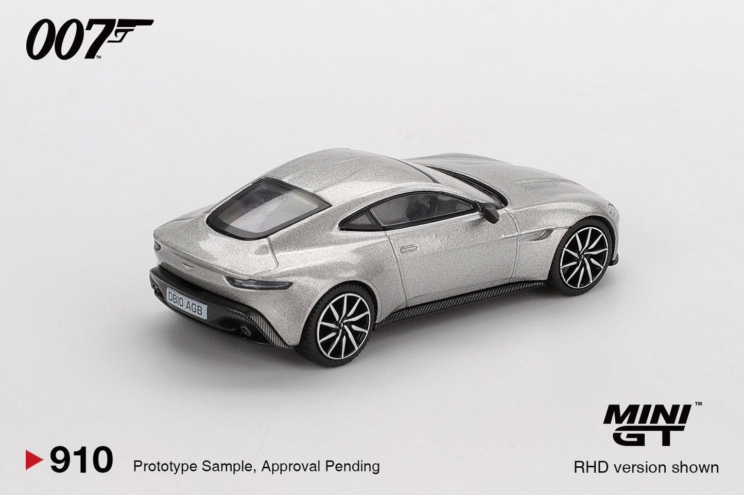 Mini GT 1/64 James Bond 007 Aston Martin DB10 “Spectre”  Traditional Chinese Blister Packaging Silver – MGT00910-007TC