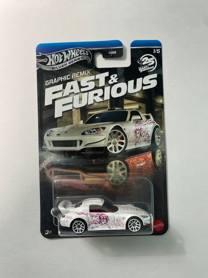 Hot Wheels 1/64 Silver Series Graphic Remix Fast & Furious Honda S2000 White - JBY44