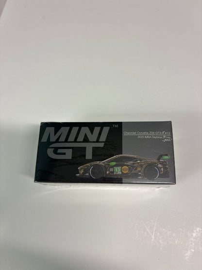 Mini GT 1/64 Chevrolet Corvette Z06 GT3.R #13 2025 IMSA Daytona 24 Hrs AWA Black - MGT01171