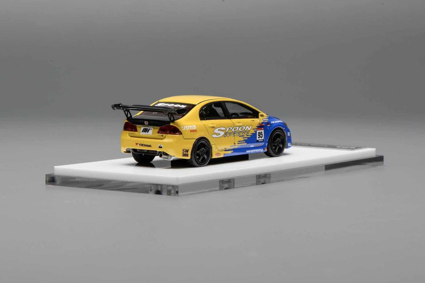 Motorhelix 1/64 Honda Civic Type R (FD2) Spoon Customized Yellow & Blue - The Diecast Expo 2025 Singapore Exclusive