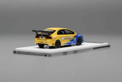 Motorhelix 1/64 Honda Civic Type R (FD2) Spoon Customized Yellow & Blue - The Diecast Expo 2025 Singapore Exclusive