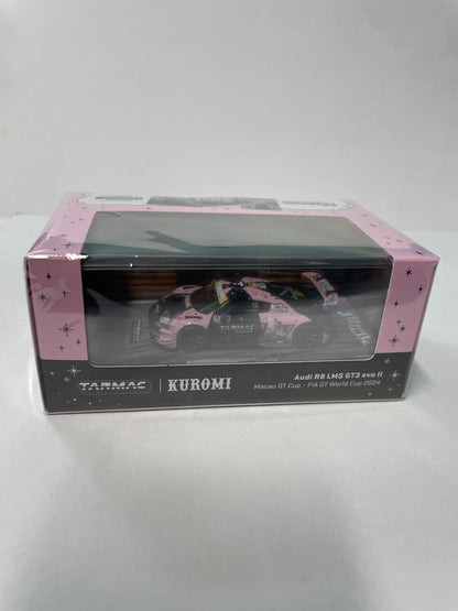Tarmac Works 1/64 Audi R8 LMS GT3 evo II Macau GT Cup - FIA GT World Cup 2024 #10 with Tarmac Cards Combo Set Pink & Black - HOBBY64 - T64-043-24MGP10