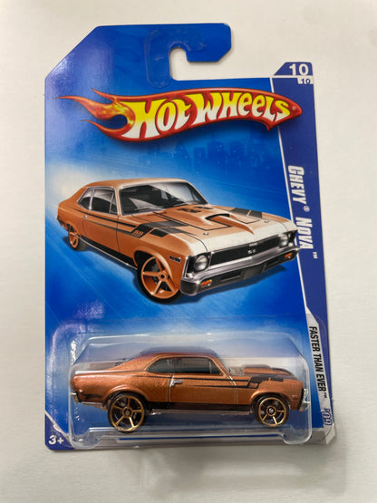 Hot Wheels 1/64 Chevy Nova Brown - Damaged Box