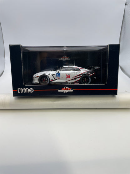 Ebbro 1/43 Nissan GT-R GT1 2009 Silverstone n35 White