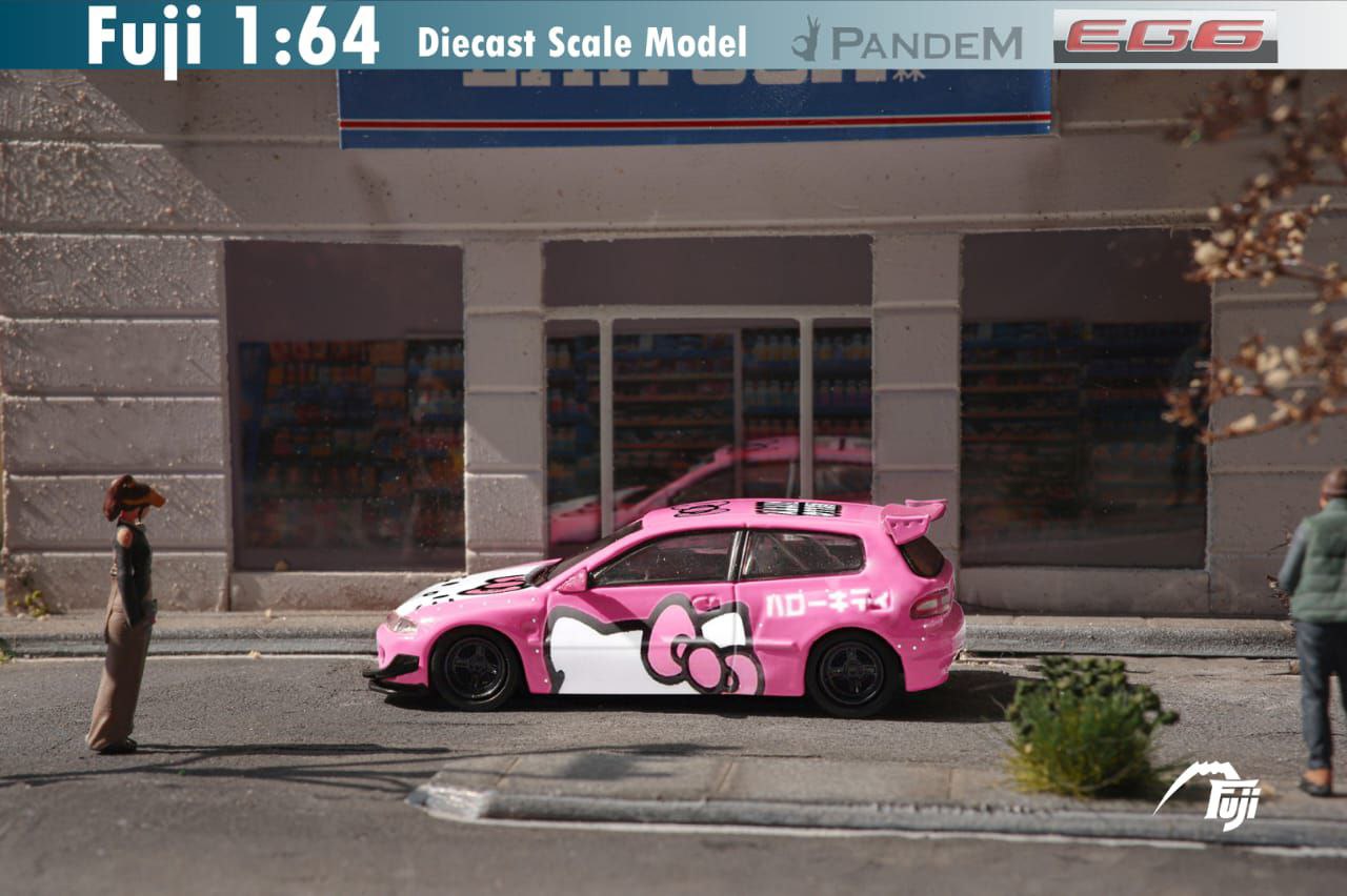 Fuji 1/64 Rocket Bunny EG6 Honda Civic Pandem Hello Kitty Pink