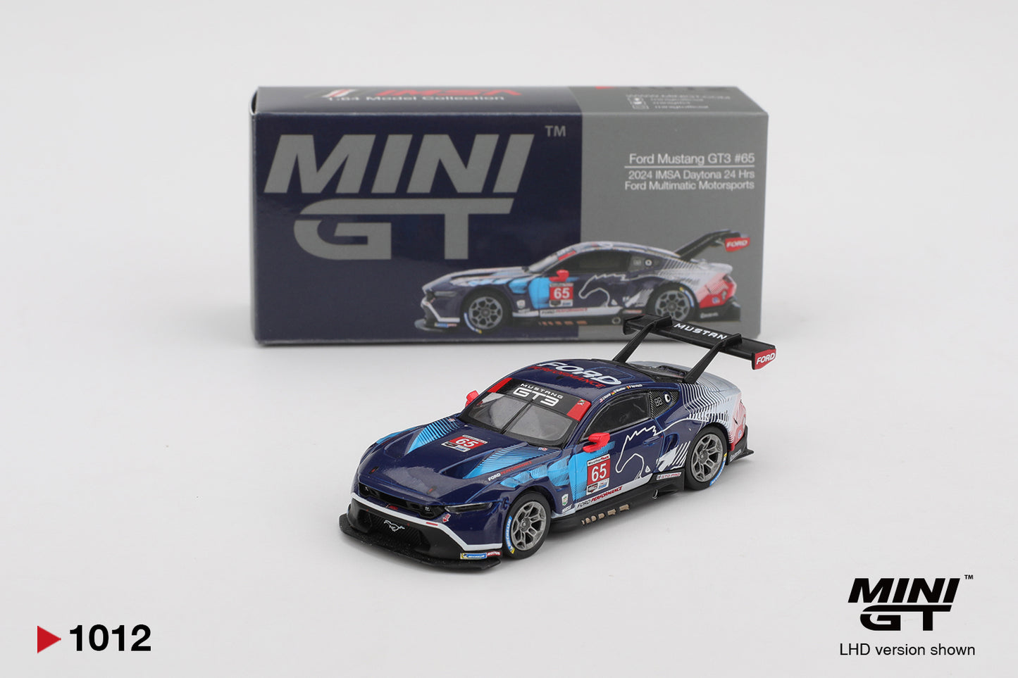 Mini GT 1/64 Ford Mustang GT3 #65 2024 IMSA Daytona 24 Hrs Ford Multimatic Motorsports Blue - MGT01012