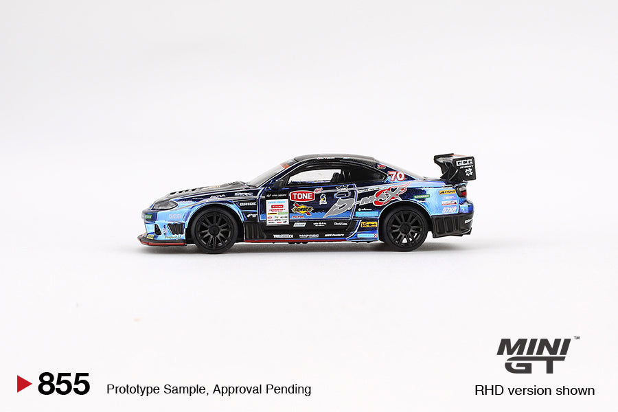 Mini GT 1/64 Nissan Silvia (S15) D-MAX #70 D-MAX Racing 2023 D1 Grand Prix Blue