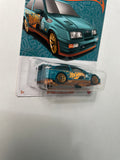 Hot Wheels 1/64 Pearl & Chrome ‘87 Ford Sierra Cosworth Teal & Gold - Damaged Card