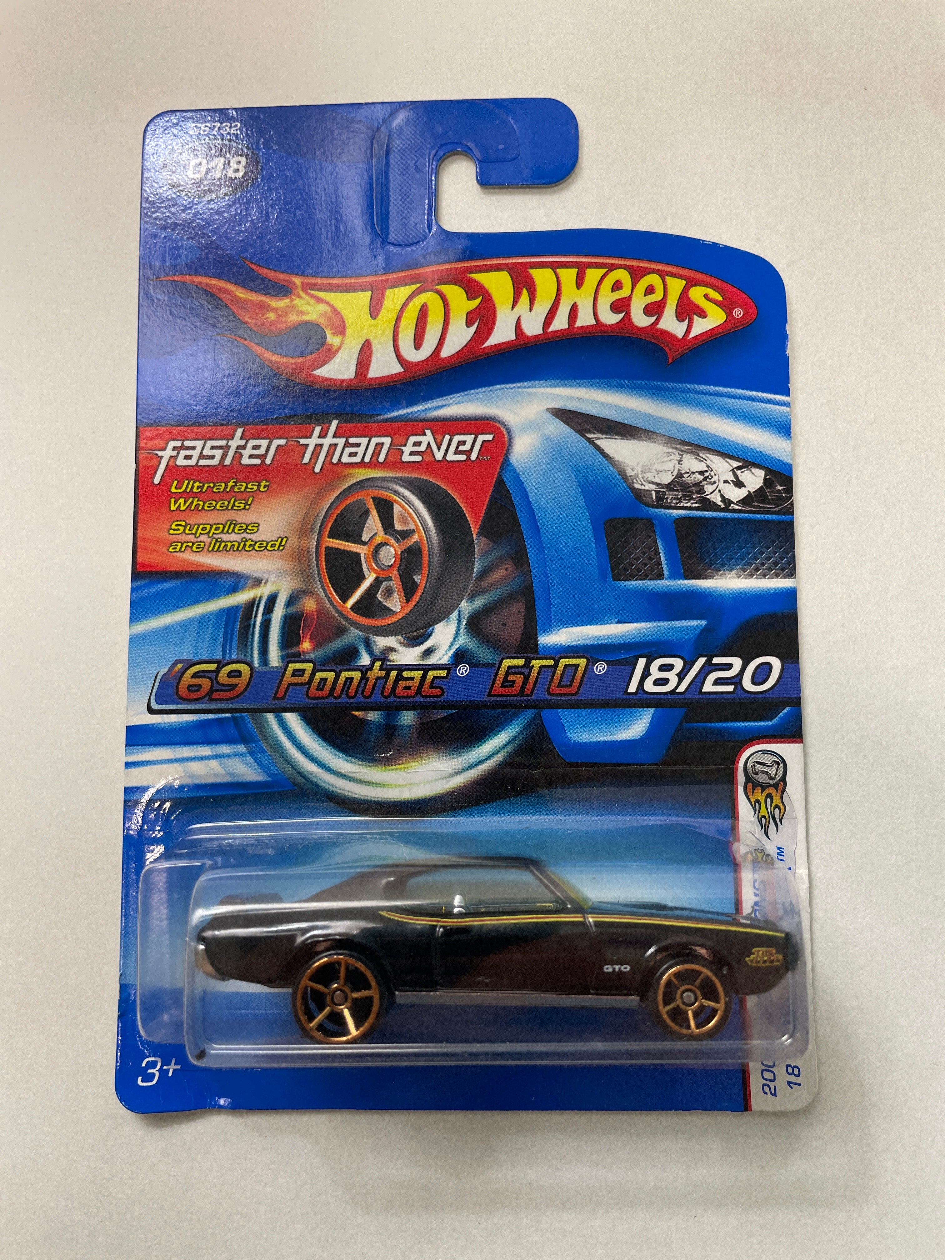 Hot Wheels 1/64 '69 Pontiac GTO Black - Damaged Box – Flipn Diecast