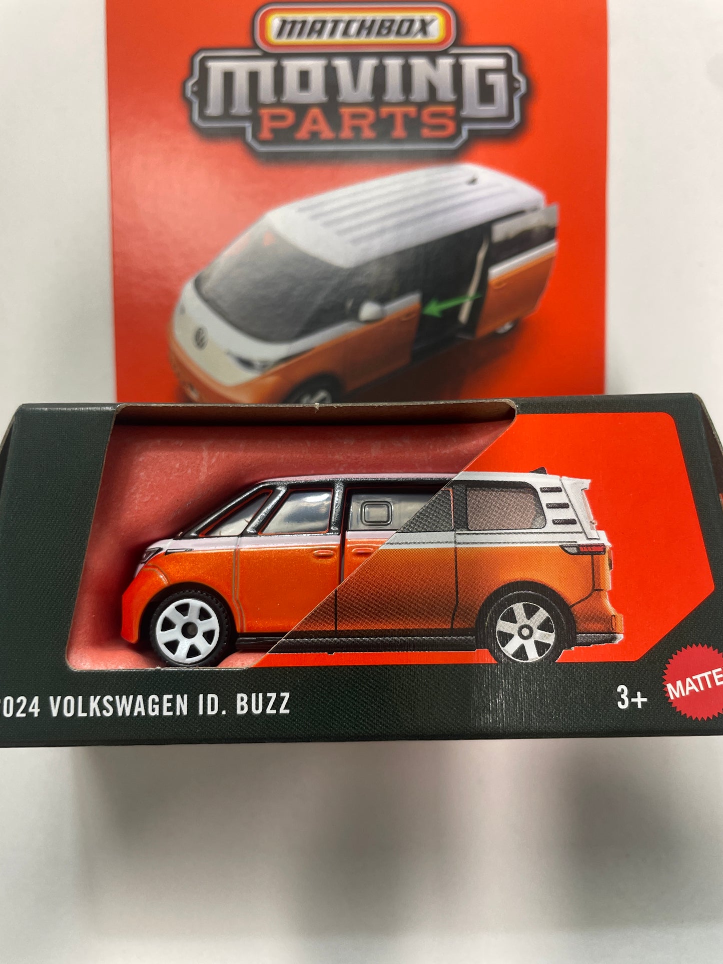 Matchbox 1/64 Moving Parts 2024 Volkswagen ID. Buzz Orange & White - JHV49