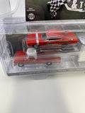 Greenlight 1/64 Racing Hitch & Tow 1966 Dodge D-100 & 1969 Dodge Charger "Super Charger" w/ Enclosed Car Hauler Red & White