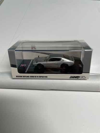 Inno64 1/64 Nissan skyline 2000 GT-R (KPGC110) Silver - IN64-KPGC110-SIL
