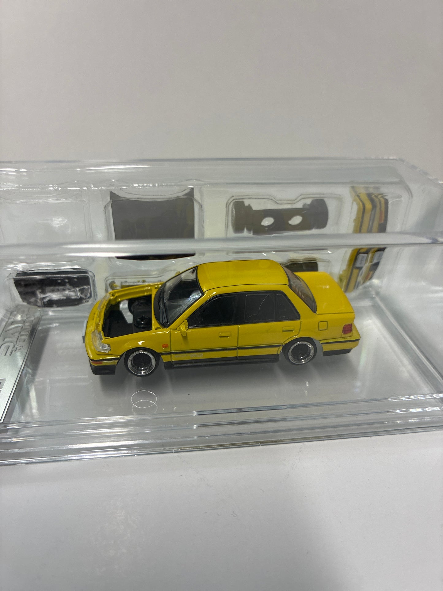BM Creations 1/64 Honda Civic EF2 Custom Yellow - 64B0470 - Damaged Car (Open box- Read description)