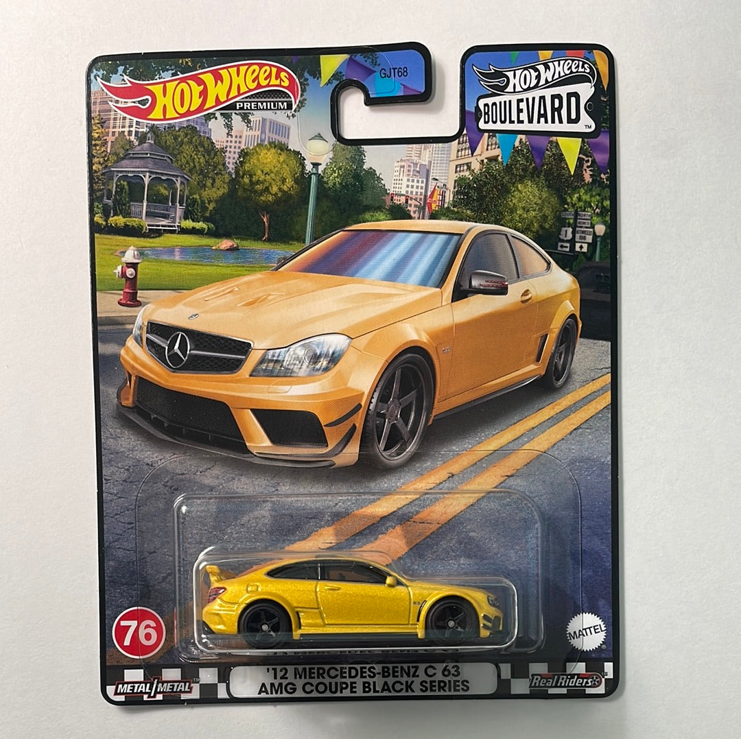 Hot Wheels 1/64 HW Boulevard ‘12 Mercedes-Benz C 63 AMG Coupe Black Series Yellow - HKF23