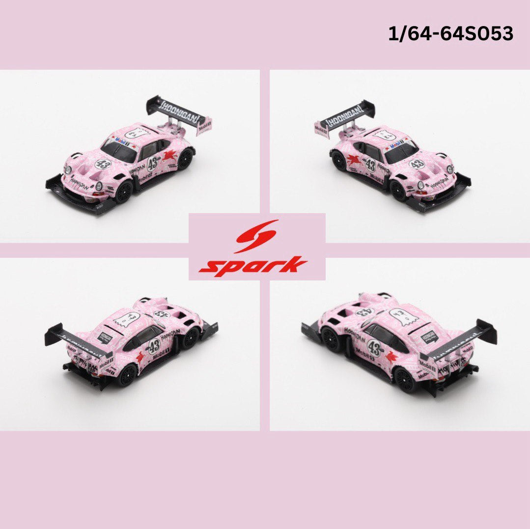 Spark Model 1/64 Hoonipigasus 911 #43 Pikes Peak 2022 Pink - 64SO53
