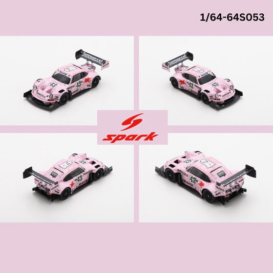 Spark Model 1/64 Hoonipigasus 911 #43 Pikes Peak 2022 Pink - 64SO53