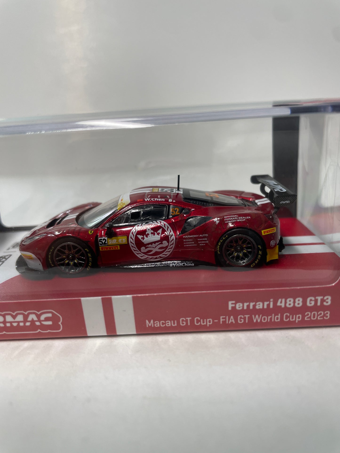 Tarmac Works x IXO Models 1/64 Ferrari 488 GT3 Macau GT Cup-FIA GT World Cup 2023 Red - T64-072-23MGP52