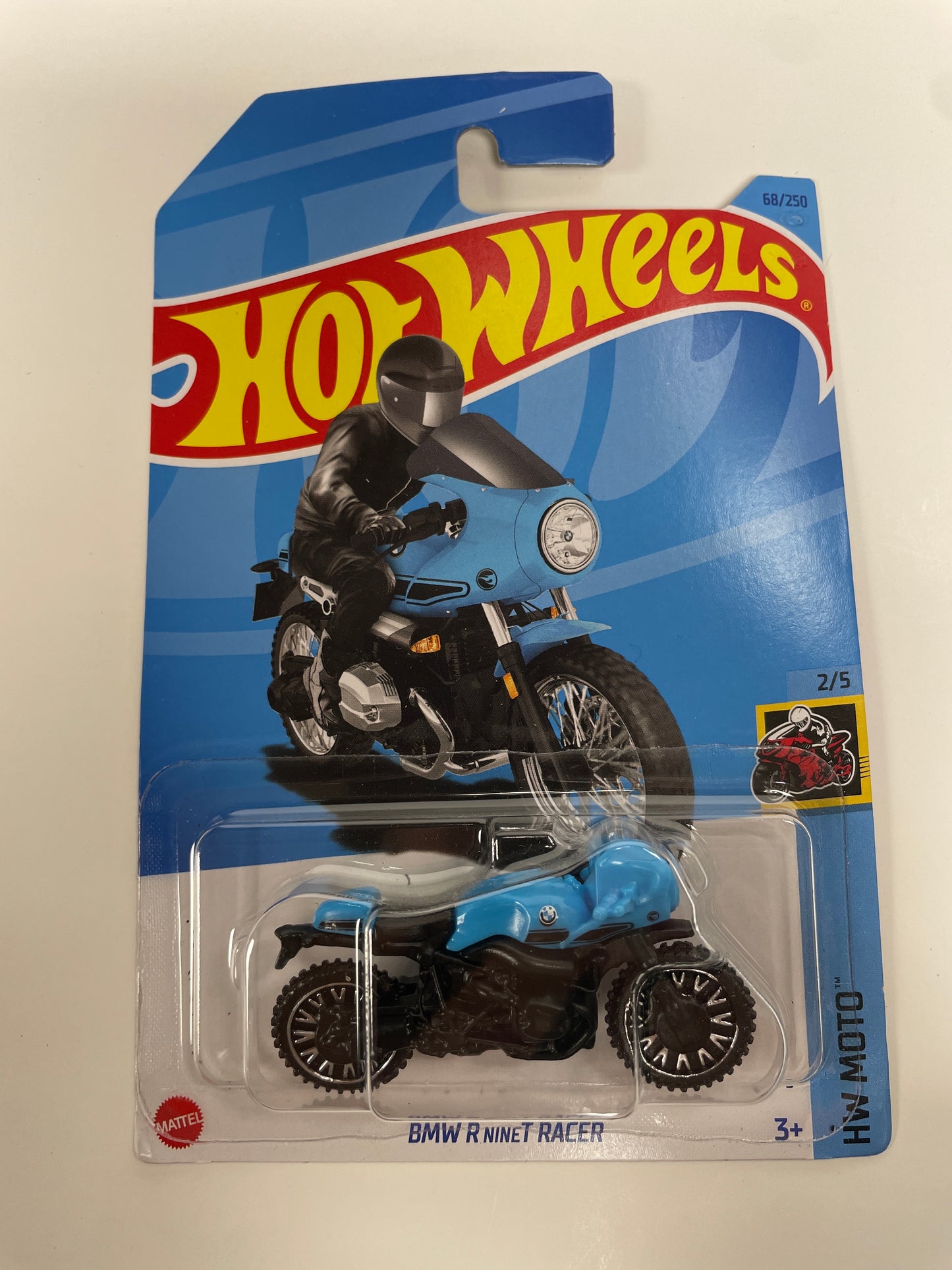 Hot Wheels 1/64 Treasure Hunt BMW R NineT Racer Blue & Black - Damaged Box
