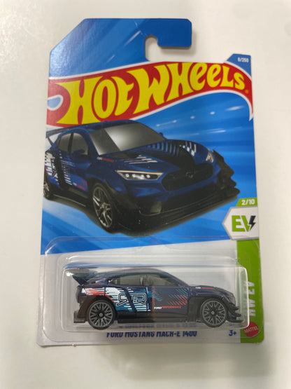 Hot Wheels 1/64 Ford Mustang Mach-e 1400 Blue - Damaged Box