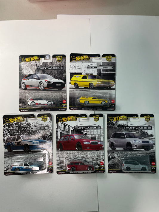 Hot Wheels 1/64 Car Culture Fast Wagons Set of 5 (FPY86-961J)