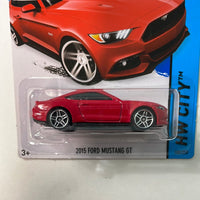 Hot Wheels 1/64 2015 Ford Mustang GT Red Damaged Card