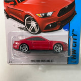 Hot Wheels 1/64 2015 Ford Mustang GT Red Damaged Card