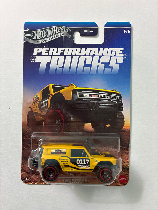 Hot Wheels 1/64 Silver Series Performance Trucks Ford Bronco R Yellow - JKX75